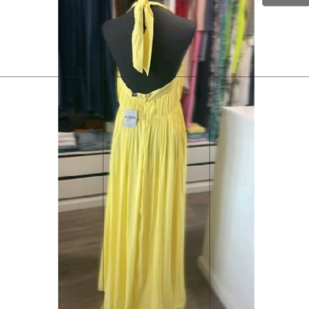 Beautiful Yellow Maxi Halter Dress - Picture 2 of 4